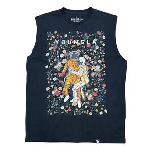 Young L.A. Astronaut floral love tank muscle Medium streetwear shirt oversized